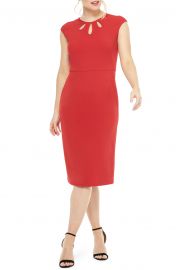 Maggy London Teardrop Jewel Neck Scuba Crepe Dress   Nordstrom at Nordstrom